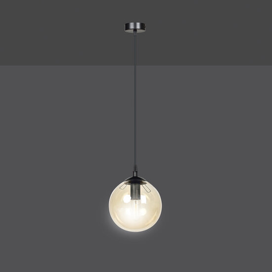 Emibig Emibig Billund amber bol 14 cm hanglamp met regelbare hoogte 1x E14 - Perfecte sfeerverlichting voor elk interieur