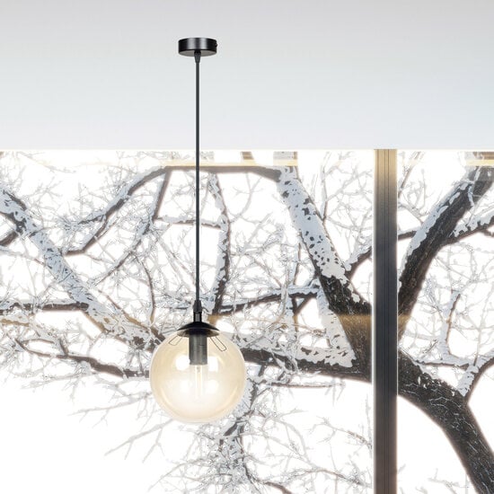 Emibig Emibig Billund amber ball 14 cm hanging lamp with adjustable height 1x E14 - Ideal for creating a cozy atmosphere