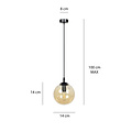 Lámpara colgante Billund bola ámbar 14 cm regulable en altura 1x E14