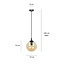 Billund amber ball 14 cm hanging lamp with adjustable height 1x E14