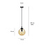 Lampe à suspension Billund boule ambrée 14 cm à hauteur réglable 1x E14