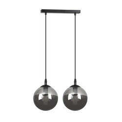 Emibig Billund dubbele zwart bol 14 cm hanglamp met gerookt glas E14