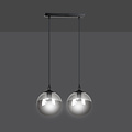 Billund double black sphere 14 cm hanging lamp with smoked glass E14