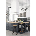 Billund double black sphere 14 cm hanging lamp with smoked glass E14