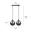 Billund double black sphere 14 cm hanging lamp with smoked glass E14