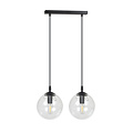Emibig Emibig Billund zwarte hanglamp dubbel met transparante bol 14 cm voor lamp E14 - Perfect voor een stijlvolle verlichting in uw interieur