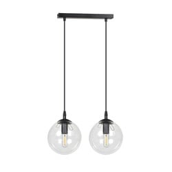 Emibig Billund zwarte hanglamp dubbel met transparante bol 14 cm voor lamp E14