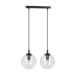 Emibig Lampe suspendue noire Billund double avec ampoule transparente 14 cm pour lampe E14