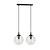 Billund zwarte hanglamp dubbel met transparante bol 14 cm voor lamp E14