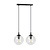 Lampe à suspension Billund noire double avec ampoule transparente 14 cm pour lampe E14