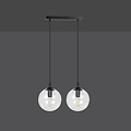 Billund black hanging lamp double with transparent bulb 14 cm for lamp E14