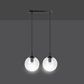 Billund black hanging lamp double with transparent bulb 14 cm for lamp E14