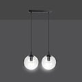 Emibig Emibig Billund black hanging lamp double with transparent bulb 14 cm for lamp E14 - Ideal for stylish lighting in your home