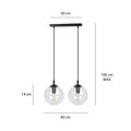 Emibig Emibig Billund black hanging lamp double with transparent bulb 14 cm for lamp E14 - Ideal for stylish lighting in your home
