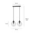 Emibig Emibig Billund black hanging lamp double with transparent bulb 14 cm for lamp E14 - Ideal for stylish lighting in your home