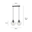 Emibig Emibig Billund schwarze Hängelampe doppelt mit transparenter Glühbirne 14 cm für Lampe E14 - Ideal für stilvolle Beleuchtung in Ihrem Zuhause