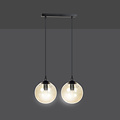 Lampe suspendue Billund 2 lampes sphère ambre 14 cm à hauteur réglable 2x E14