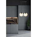 Lampe suspendue Billund 2 lampes sphère ambre 14 cm à hauteur réglable 2x E14