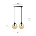 Billund 2 lamp amber sphere 14 cm hanging lamp with adjustable height 2x E14