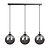 Billund triple black bulbs 14 cm hanging lamp with smoked glass 3x E14