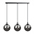 Emibig Emibig Billund triple zwarte bollen 14 cm hanglamp met gerookt glas 3x E14