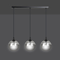 Billund triple black bulbs 14 cm hanging lamp with smoked glass 3x E14