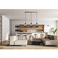 Billund triple black bulbs 14 cm hanging lamp with smoked glass 3x E14