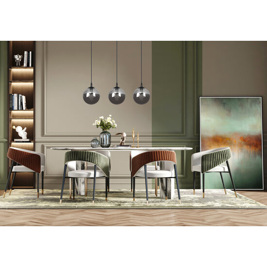 Emibig Emibig Lampe suspendue Billund triple boules noires 14 cm avec verre fumé 3x E14 - Éclairage élégant pour chaque espace
