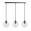 Billund elegant black hanging lamp triple with transparent bulb 14 cm for lamp E14
