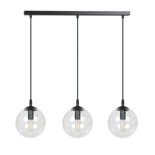Emibig Billund elegante lámpara colgante negra triple con bombilla transparente de 14 cm para lámpara E14