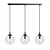 Emibig Emibig Billund lampe suspendue noire élégante triple avec ampoule transparente 14 cm pour lampe E14