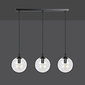 Billund elegant black hanging lamp triple with transparent bulb 14 cm for lamp E14