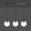 Emibig Emibig Billund elegant black hanging lamp triple with transparent bulb 14 cm for lamp E14 - Ideal for creating a cozy atmosphere