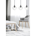 Emibig Emibig Billund elegante zwarte hanglamp triple met transparante bol 14 cm voor lamp E14 - Perfect voor een sfeervolle inrichting