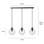 Emibig Emibig Billund lampe suspendue noire élégante triple avec ampoule transparente 14 cm pour lampe E14 - Idéale pour créer une atmosphère chaleureuse