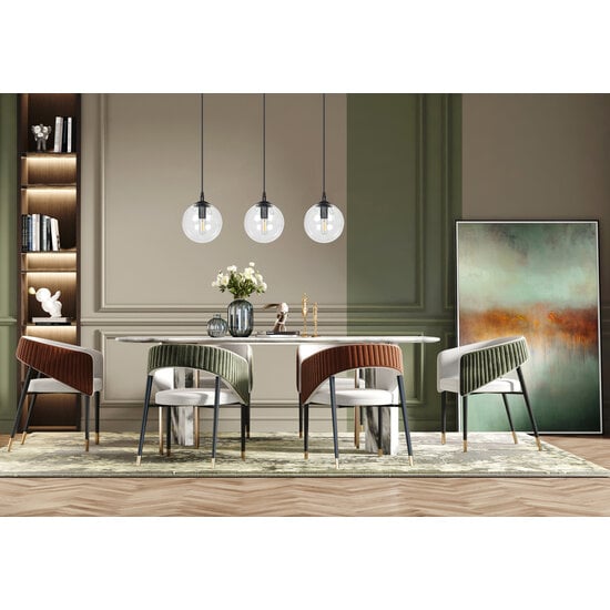 Emibig Emibig Billund elegant black hanging lamp triple with transparent bulb 14 cm for lamp E14 - Ideal for creating a cozy atmosphere