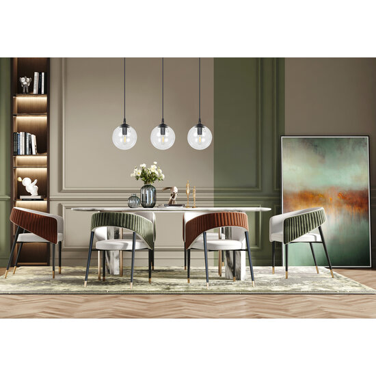 Emibig Emibig Billund elegante zwarte hanglamp triple met transparante bol 14 cm voor lamp E14 - Perfect voor een sfeervolle inrichting