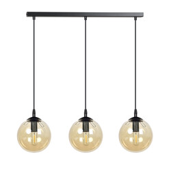 Emibig Billund 3 lámpara esfera ámbar 14 cm colgante con altura ajustable 3x E14