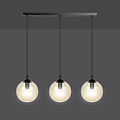 Lampe suspendue Billund 3 lampes sphère ambre 14 cm à hauteur réglable 3x E14