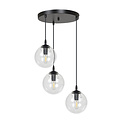 Kerteminde triple ronde transparante bollen 14 cm hanglamp E14