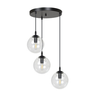 Emibig Kerteminde triple bombilla redonda transparente 14 cm lámpara colgante E14