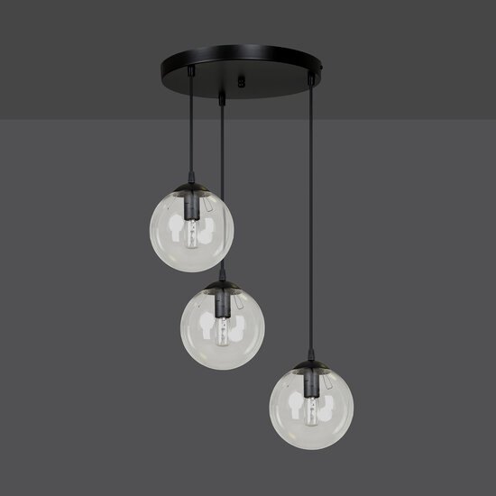Emibig Emibig Kerteminde triple bombilla redonda transparente 14 cm lámpara colgante E14 - Ideal para crear una atmósfera acogedora en cualquier habitación