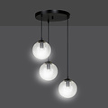 Kerteminde triple round transparent bulbs 14 cm hanging lamp E14