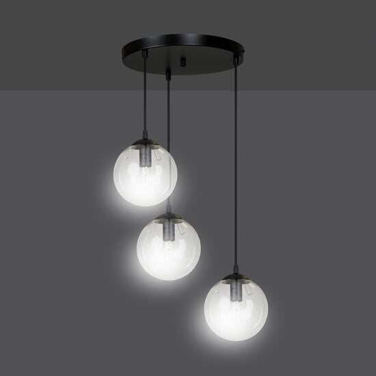 Emibig Emibig Kerteminde triple round transparent bulbs 14 cm hanging lamp E14 - Ideal for creating a cozy atmosphere in any room