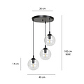 Emibig Emibig Kerteminde dreifache runde transparente Glühbirnen 14 cm Hängelampe E14 - Ideal für eine gemütliche Atmosphäre in jedem Raum