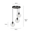 Kerteminde triple round transparent bulbs 14 cm hanging lamp E14
