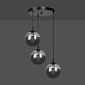 Emibig Emibig Kerteminde round elegant black hanging lamp triple for lamp E14 smoked - Ideal lighting for modern interiors