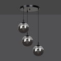 Kerteminde runde elegante schwarze Hängelampe dreifach für Lampe E14 geräuchert