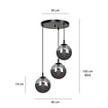 Emibig Emibig Kerteminde round elegant black hanging lamp triple for lamp E14 smoked - Ideal lighting for modern interiors