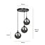 Emibig Emibig Kerteminde round elegant black hanging lamp triple for lamp E14 smoked - Ideal lighting for modern interiors